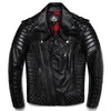 Erkek ceket koyun derisi gerçek deri ceket eğik fermuar moda motosycle ince yumuşak yay ve otum giyim kısa ceket 230812