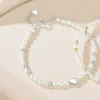 Love Pearl Bracelet Women 925 Sterling Silver Ins Style Versión coreana Forma Red Heart Forma de oro