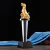 Objets décoratifs Figurines Animal Dog Crystal Trophy Medal Ruhi Custom Gratuit Graving Office Decoration Desk 230812