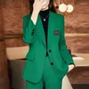 Damesjacks Casual pak Twee stuk 2023 Spring herfst mode lange mouw blazers jas pant Koreaanse elegante chique matching set