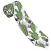 Галстуки-бабочки, мужские галстуки, классические узкие галстуки с черепом и зелеными кактусами, узкий воротник, тонкие повседневные аксессуары, подарок