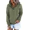 Hoodies للسيدات ألوان صلبة للنساء أزياء هوديي تعرق الخريف من النوع الثقيل الزر لأسفل pullover coats girl harajuku