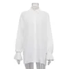 Ins Style Autumn Trumpet Sleeve Long Sleeved Shirt Cotton Casual Niche White For Women