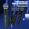 Microfones Microfone sem fio profissional 4 canais de karaokê de karaokê carregável de fácil uso externo com mala 230812