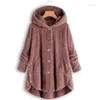 Women's Hoodies Leopard Print Jacket Button Solid Color Hooded