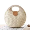 Storage Bags 2023 Summer Shell Handbags Personality Cute Rattan Bag Casual Small Round Tote Woven Female Fashion Beach For Holiday