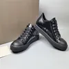 Hög toppkvalitet Full Black Cow Leather TPU Ramones Sneakers Boots Tenis Rock Ins Newcome Shoes