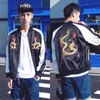 Jackets masculinos Moda Animal Bordado Padrão de Bomber Club Streetwear Coast 230812