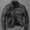 Men's Jackets Classic Men Cowhide Coat Natural Genuine Leather Jacket Vintage Style Real Clothes Clothing Calf Skin 230812