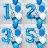 Altre forniture per feste di eventi 12 pezzi di palloncini di compleanno in foglio 0 1 2 3 4 5 6 7 8 Globos decorazioni in lattice coriandolo bambino 230812