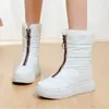 Сапоги Women Winter Winter Snow Snow Snow Snow Shape Fur Plush Insole Высококачественная водонепроницаемая обувь Botas Mujer Size 36-40