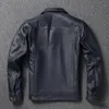 Мужские куртки y2k бренд классический случайный тонкий подлинный кожаный кожаный кожаный кожаный мужской модная куртка для кожи 557 Стиль 230812