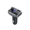 T68 Cargador de coche rápido Transmisor FM Inalámbrico 5.0 Bluetooth Manos libres Reproductor de MP3 PD Tipo C QC3.0 USB Luz LED