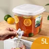 Vattenflaskor Kallkokare 3.5/5L med krankanna Lemonade Container Drink Dispenser för kylskåpets dryckshink