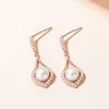 2023 925 Sterling Silver Pearl Earrings Women's French Simple Water Drop Ins Cool Style Fashion Versatile Temperament For Female