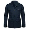 Herenjacks 2023 Spring linnen jas Men Meerdere zakken Volt Male mode Casual knopjas plus maat 5xl 230812