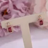 Dangle Earrings Fine Jewelry Sterling Silver S925 Drop Natural Garnet Red Square 1.1ct Gemstone For Women Luxury Brincos CCEI025