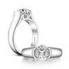 2.0 CT Moissanite diamanten ring, trouwring, gemaakt met sterling zilver, ronde snit, cadeau voor bruiloft, verloving en jubileum