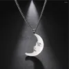 Colliers pendants 1pc Collier en acier inoxydable Chaîne de la lune de lune Simplicité pour femmes Bijoux Accessoires Party Cadeaux F1058