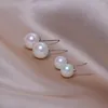 Orecchini per borchie 8mm 10mm Elegante classica White Pearl for Women Regali di gioielleria da sposa di alta qualità