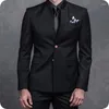 Herenpakken Vintage Black Mens Smart Casual Business Slim Fit Wedding Tuxedos Bruidegom slijtage Ternos 2 -delige jasbroek Kostuum Homme