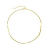 Chains European Women's Stainless Steel Basic Square Buckle Chain Necklace Gold Color Plating Link