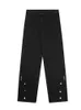 Jeans pour hommes pantalon noir européen cargo cargo high street bouton couture latérale design rétro-décontracté pantalon 230812