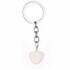 Keychains Gem Quartz Tiger Eyes Naturel Stone Love Heart Charms Cadeaux Keychain Gift For Women Hommes Amis de famille