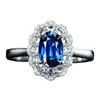 Klusterringar 2023 925 Silverring Set Anillos de Blue Sapphire Gemstone Bizuteria äkta Sterling Wedding Open