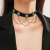 Chains Gothic Punk Leather Chain Four Different Styles Of Collarbone Necklaces For Women Turquoise Ornaments Party Jewelry Necklace