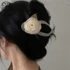 ヘアクリップアヒルの大きなメッシュフラワーヘアピン女性のための女の子ファッションヘアグリップ