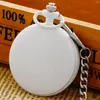 Pocket Watches White Quartz Watch Colar para Mulheres Pingente de Cor Vintage para homens Acessórios coloridos 2023