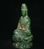 Objetos decorativos Figuras velhas chinesas de jade verde escultura kwanyin guan yin estátua escultura 230812