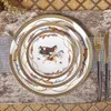 Distes Assiettes Assiette de nourriture Plateau décoratif os Chine Ensemble de vaisselle Ustensile Service Table Varelle Disc de salade Disc Home Decor 230812