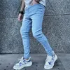 Herren Jeans Streetwear Männer stilvolle schlanke Risshose Hip Hop Männliche Stretchlöcher lässig Jeanshose 230812