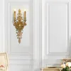 Vägglampa fungerar fin hållbar säkert utsökt kopparskulptur handgjorda ljusstake sovrum inomhus dekoration ledd