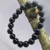 Strand Natural Advanced Luce di lusso nero Bracciale a sfera di vetro liscio Stone gemmato Fatto fatti a mano