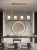 Pendant Lamps Chinese Restaurant Chandelier Copper Home Dining Table Bar Long Lamp High-End Villa Study Room