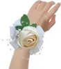 Dekorativa blommor Blomma Wrist Corsage for Girls Rose Bud Bands Making Wedding Corsages - Armband Arvband DIY Hand