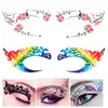 Temporary Tattoos 1Pairs Eye Tattoo Stickers DIY Waterproof Flash Disposable Eyeshadow Eyeliner Face Sticker Halloween Makeup Tool 230812