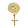 Jesus Cross Halsband Guldpläterad rostfritt stål hänge mode religiös tro halsband Mens hiphop smycken