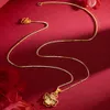 Donne a forma di cuore a 4 foglie Ragazze a sospensione catena 18k giallo oro color in stile delizioso regalo di gioielli lucidati