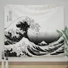 Wandteppiche japanische Kanagawa Big Wave Tapestry Psychedelic Tapestry Teen Indie Room Dekor Makrame Wand Hanging Großer Stoff Wandteppich 230812