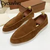 Jurk schoenen hoge kwaliteit kind suede heren loafers schoenen kaki lederen platte casual penny schoenen mannen slip-on luie loafers zomer walk schoenen mannen 230812