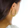 Boucles d'oreilles cerceaux Usenset en acier inoxydable GRAND BIELSE DE MODE PVD PVD GOLD GADE FEMMES ALLERGY CADEAU