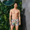 Shorts masculinos Seobean Summer Beach Pants Hawaiian Print Casual reto e reto