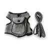 Hundkläder Steg i hund Harness Black Red Plaid sele Wite Snack Påsar för små hundar Katt Houndstooth Traction Suit Puppy Harness Vest 230812