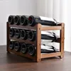 TABLETOP WINE RACKS BAKKA VINTA TRÅ RACK CABINET HOLDER Hylla Fri stående Barware -förvaring Hem Bar Gadgets 230812