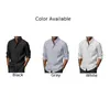 Casual shirts heren heren heren linnen stijl lange mouw solide fit formele jurk T -shirt shirt top