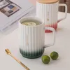 Tasses tasses avec couvercle nordique ins céramique water tasse maison créative simple grande capacité buvant un café mignon et des tasses
